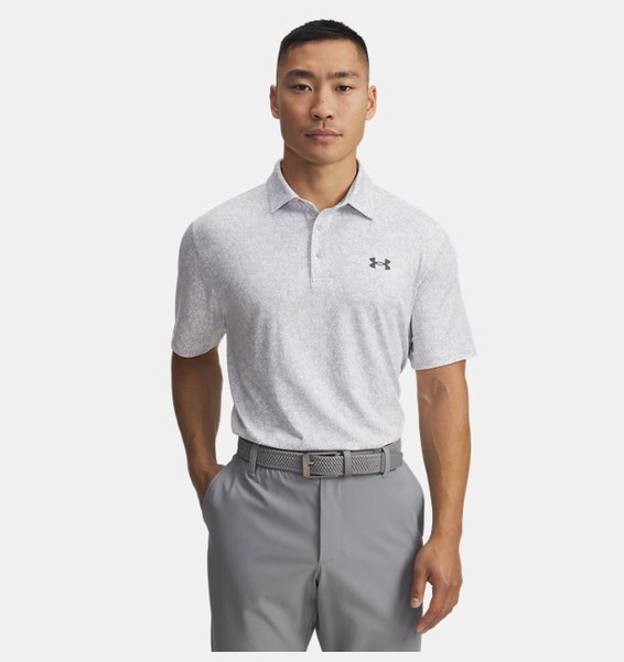 Beyaz Erkek UA Playoff 3.0 Basklı Polo T-shirt