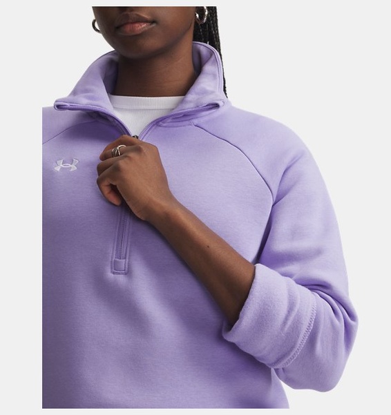 Mor Kadın UA Rival Fleece Yarım Fermuarlı Sweatshirt