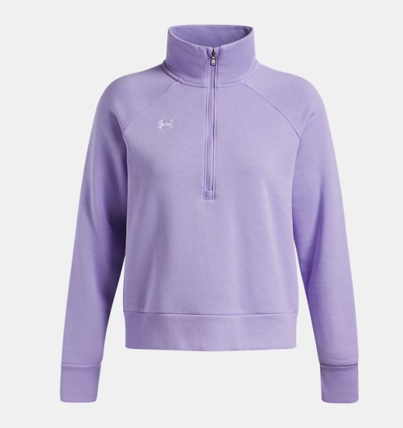 Mor Kadın UA Rival Fleece Yarım Fermuarlı Sweatshirt