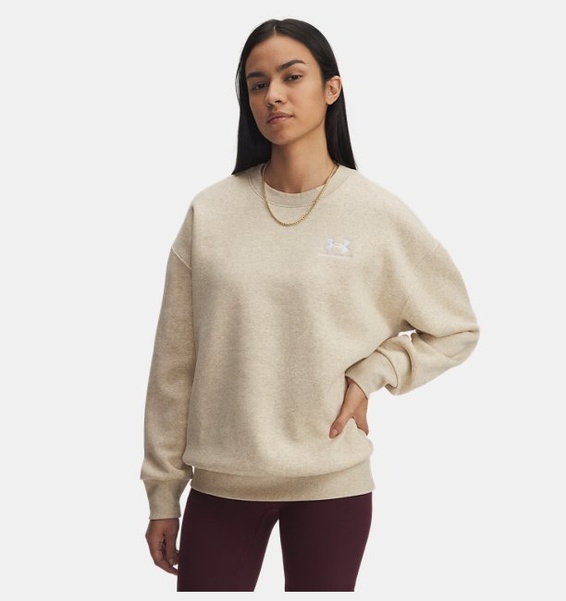 Kahverengi Kadın UA Icon Fleece Oversized Bisiklet Yaka Sweatshirt