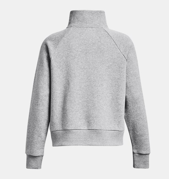 Gri Kadın UA Rival Fleece Yarım Fermuarlı Sweatshirt