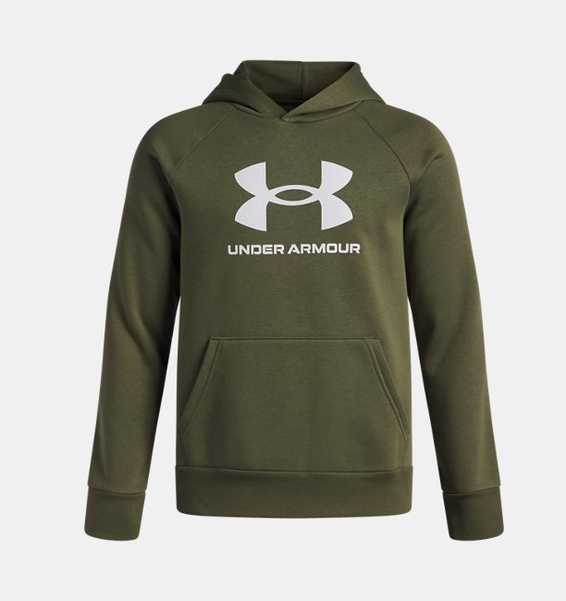 Yeşil Erkek Çocuk UA Rival Fleece Big Logo Kapüşonlu Üst