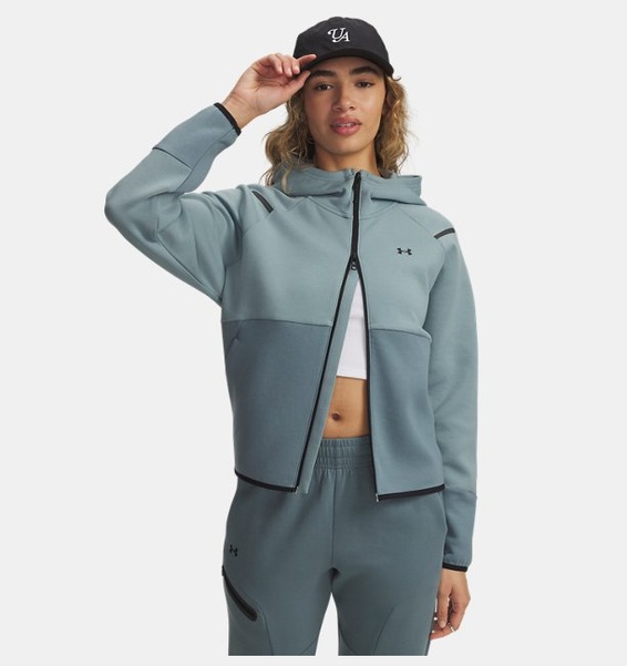 Yeşil Kadın UA Unstoppable Fleece Tam Fermuarlı Sweatshirt