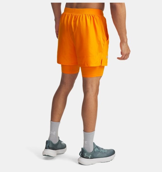 Turuncu Erkek UA Launch 5inch 2-in-1 Şort