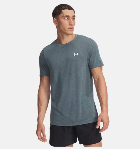 Mavi Erkek UA Vanish Dikişsiz Kısa Kollu T-shirt