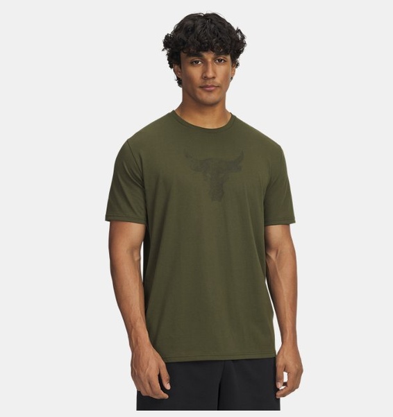 Yeşil Erkek UA Project Rock Brahma Bull Kısa Kollu T-shirt