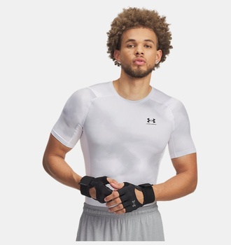 Erkek UA HeatGear® Armour Baskılı Kısa Kollu T-shirt
