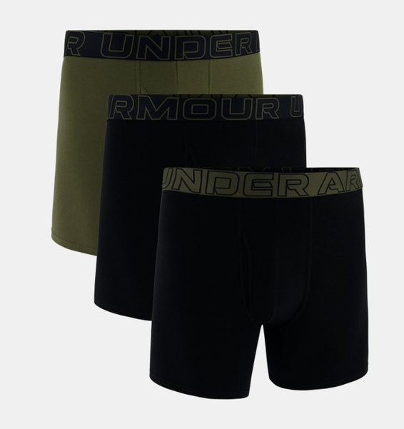 Siyah Erkek UA Performance Cotton 6" Boxerjock - 3'lü Paket