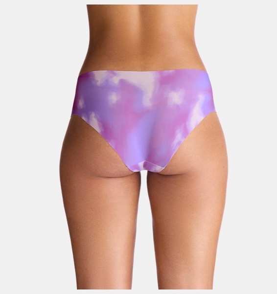 Mor Kadın UA Pure Stretch No Show Hipster-Print 3'lü Paket İç Giyim