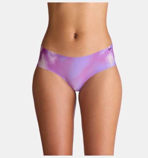 Mor Kadın UA Pure Stretch No Show Hipster-Print 3'lü Paket İç Giyim