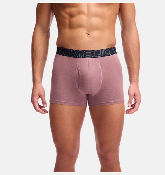 Bordo Erkek UA Performance Cotton 3" Boxerjock - 3'lü Paket