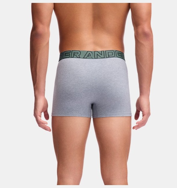 Gri Erkek UA Performance Cotton 3" Boxerjock - 3'lü Paket