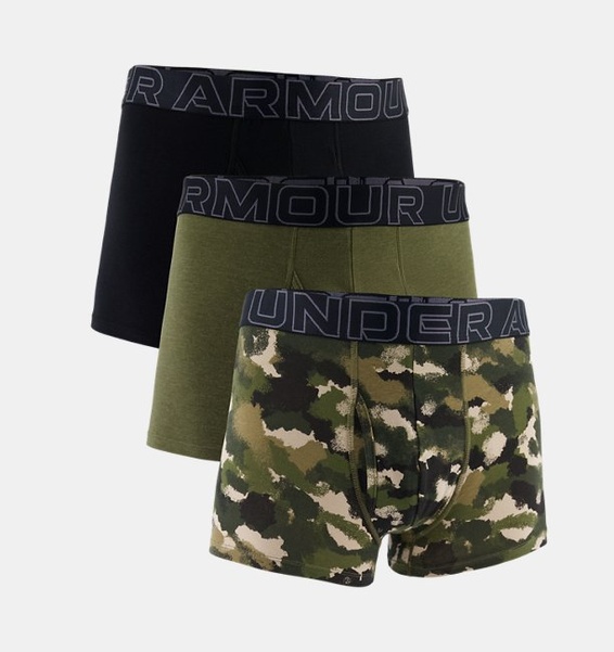 Yeşil Erkek UA Performance Cotton - Print 3 Inch İç Giyim