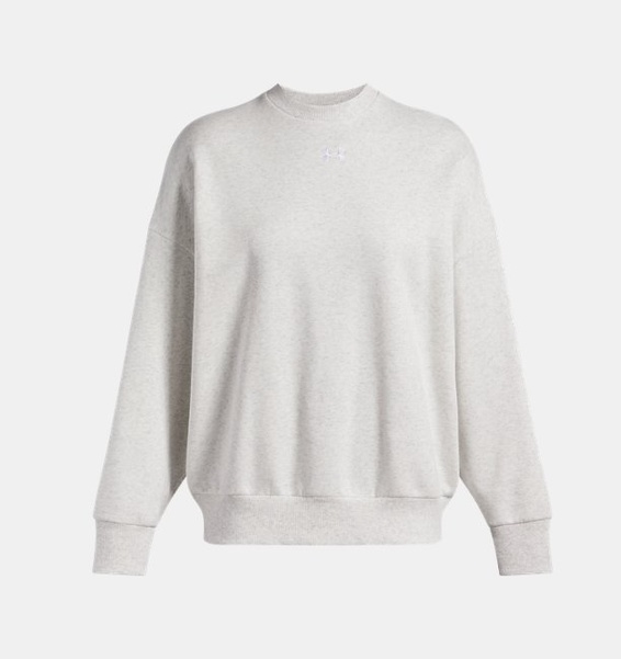 Gri Kadın UA Rival Fleece Oversized Bisiklet Yaka Sweatshirt