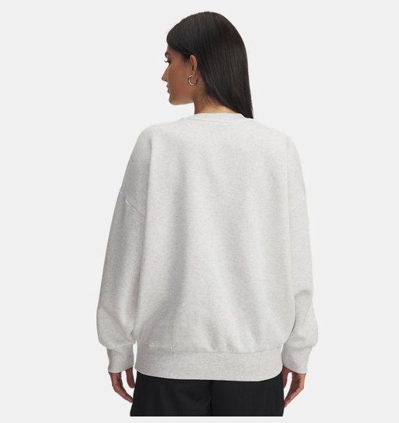 Gri Kadın UA Rival Fleece Oversized Bisiklet Yaka Sweatshirt