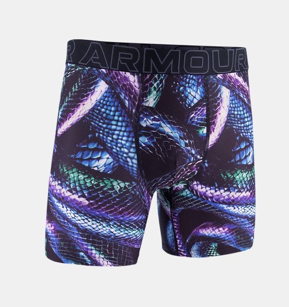 Mor Erkek UA Performance Tech Mesh - Graphic 6 Inch (Energy Singles) İç Giyim