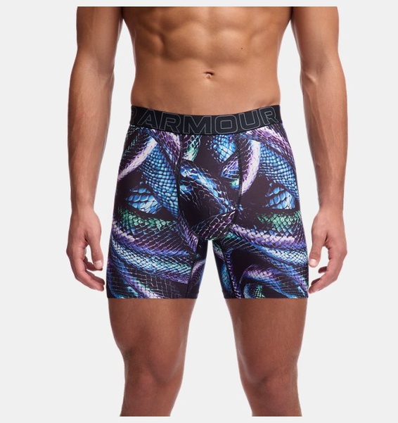 Mor Erkek UA Performance Tech Mesh - Graphic 6 Inch (Energy Singles) İç Giyim