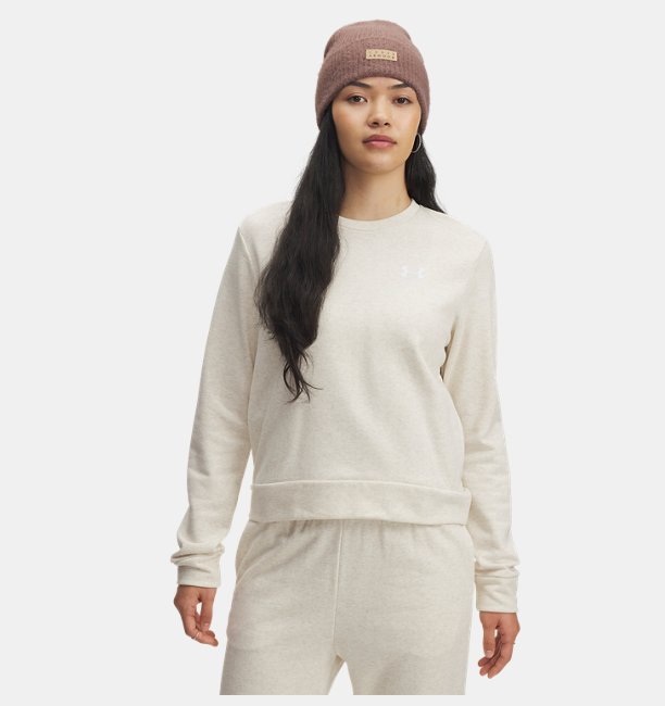 Kadın UA Rival Terry Crew Sweatshirt Kahverengi