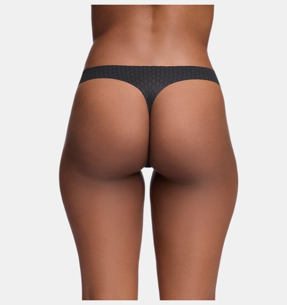 Siyah Kadın UA Pure Stretch Mesh No Show Thong -Solid 3'lü Paket İç Giyim