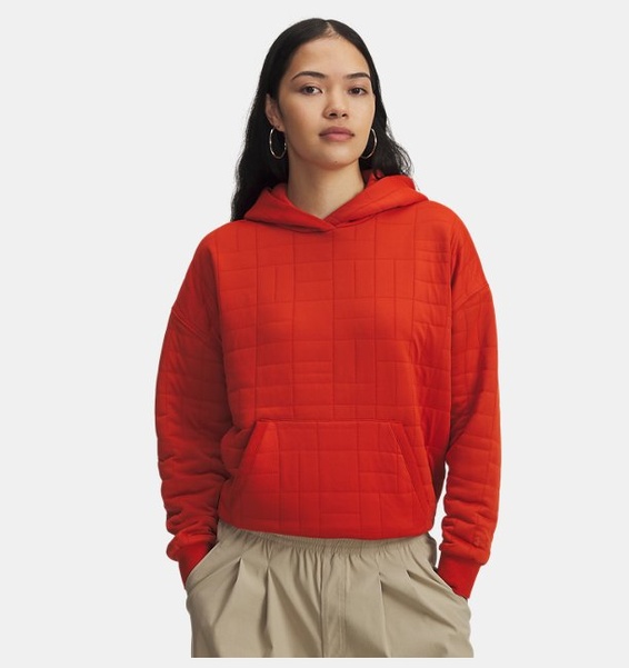 Turuncu Kadın UA Unstoppable Fleece TXTR Kapüşonlu Sweatshirt