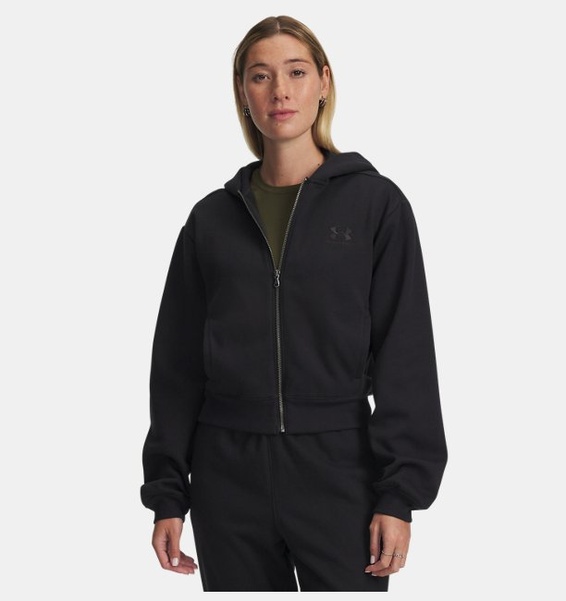 Siyah Kadın UA Icon Vida Fleece Fermuarlı Ceket