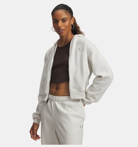 Beyaz Kadın UA Icon Vida Fleece Fermuarlı Ceket
