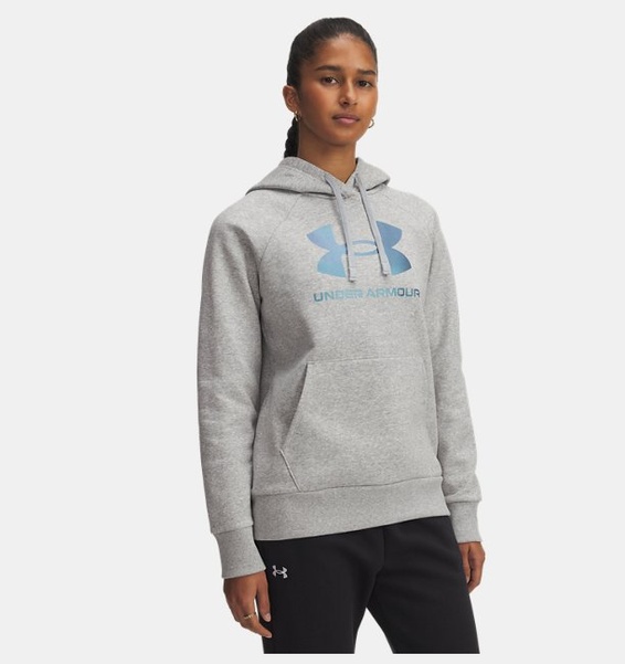 Gri Kadın UA Rival Fleece Shimmer Kapüşonlu Sweatshirt