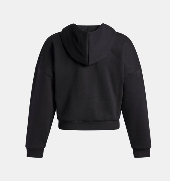 Siyah Kadın UA Rival Fleece Piped Yarım Fermuarlı Kapüşonlu Sweatshirt