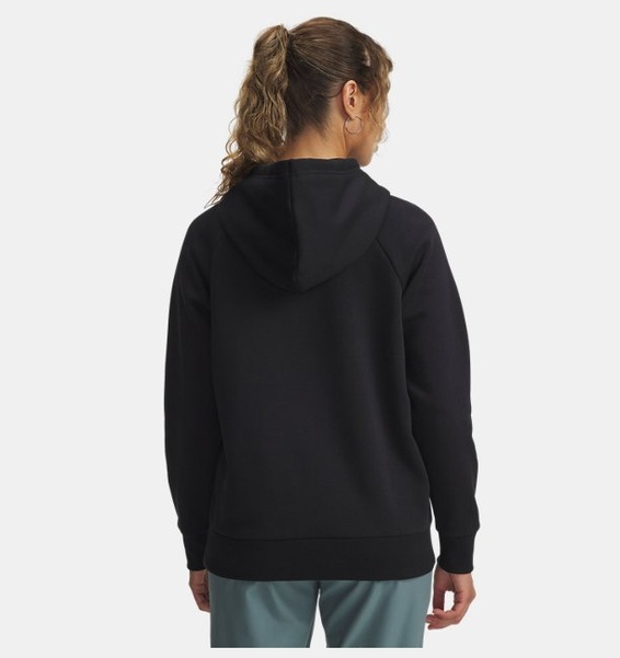 Siyah Kadın UA Rival Fleece Shimmer Kapüşonlu Sweatshirt
