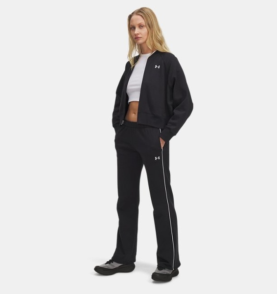 Siyah Kadın UA Rival Fleece Piped Eşofman Altı