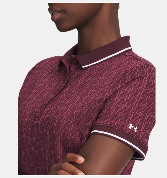Bordo Kadın UA Playoff Jacquard Polo T-shirt