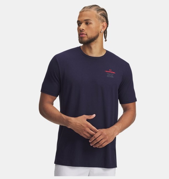 Mavi Erkek UA Golf Warning Kısa Kollu T-Shirt