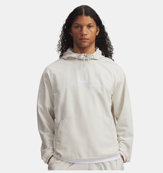 Beyaz Erkek UA Unstoppable Woven Kapüşonlu Sweatshirt