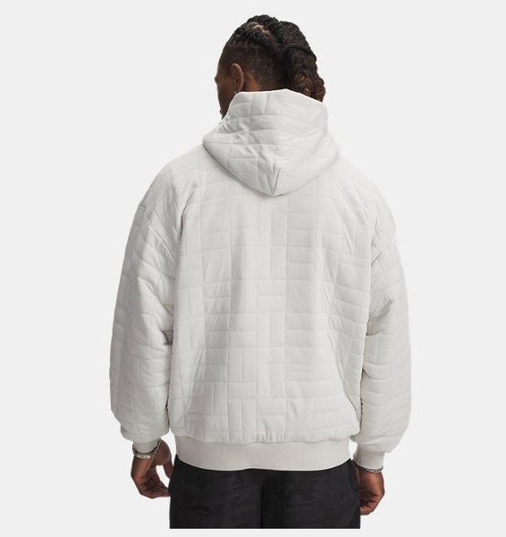 Beyaz Erkek UA Unstoppable Fleece TXTR Kapüşonlu Sweatshirt