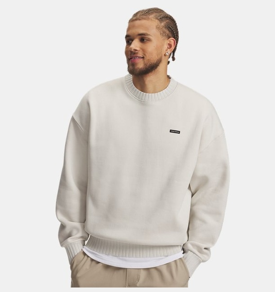 Beyaz Erkek UA Icon Heavy Rib Crew Sweatshirt