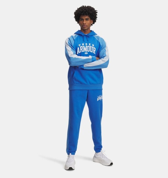 Mavi Erkek UA Rival Fleece Colorblock Eşofman Altı