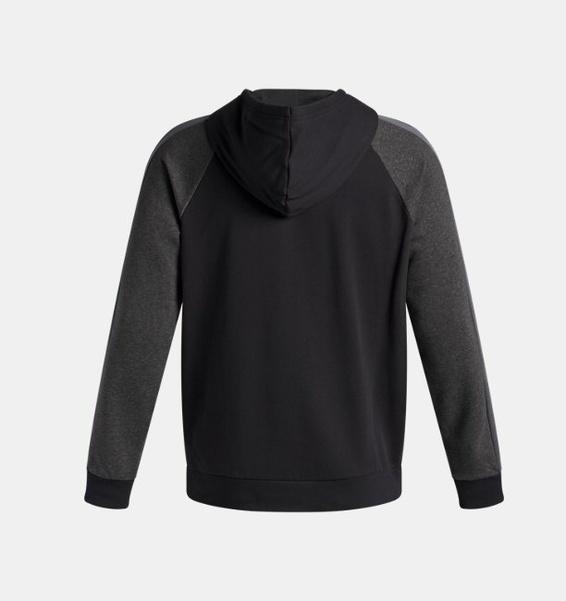 Siyah Erkek UA Rival Fleece Colorblock Kapüşonlu Sweatshirt