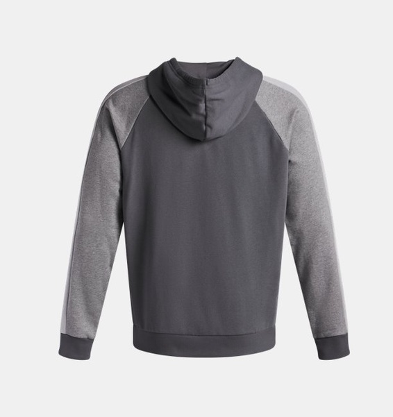 Gri Erkek UA Rival Fleece Colorblock Kapüşonlu Sweatshirt