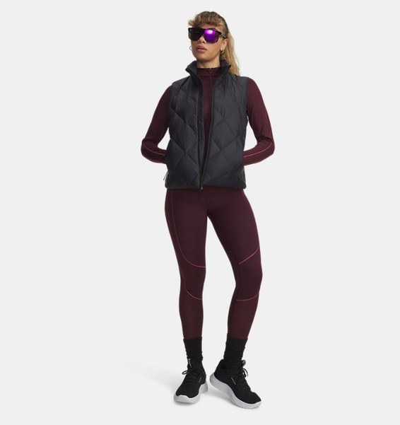 Bordo Kadın UA Coldgear Textured Tayt