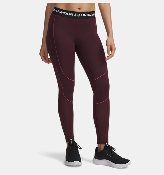Bordo Kadın UA Coldgear Textured Tayt