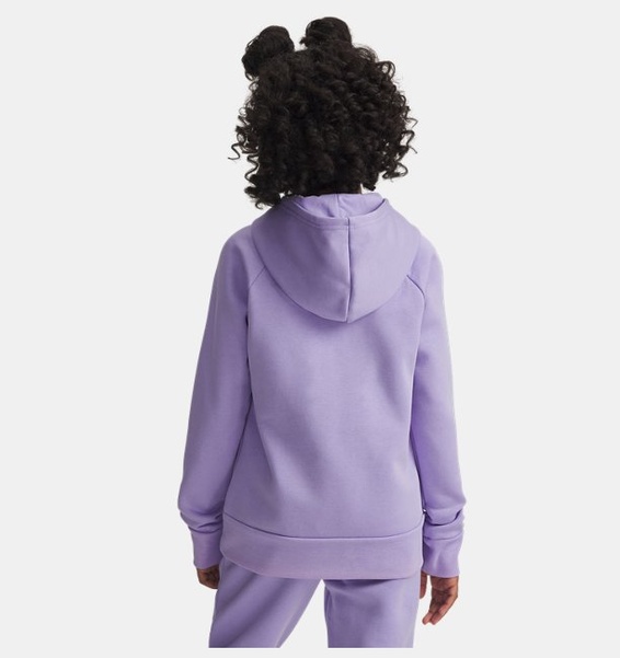 Mor Kız Çocuk UA Rival Fleece Shimmer Kapüşonlu Sweatshirt