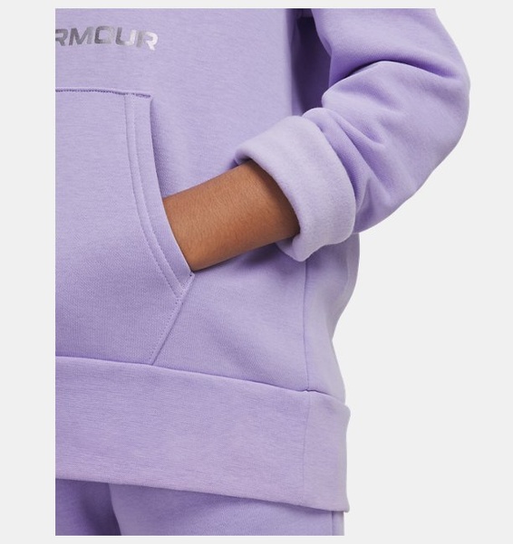 Mor Kız Çocuk UA Rival Fleece Shimmer Kapüşonlu Sweatshirt