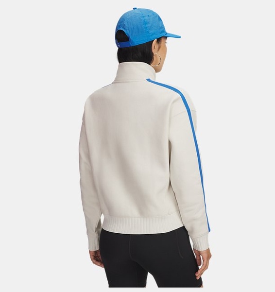 Beyaz Kadın UA Icon Heavyweight Fleece Yarım Fermuarlı Sweatshirt
