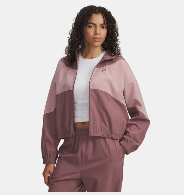 Kadın UA Rival Woven Kapüşonlu Ceket Kahverengi