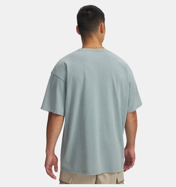 Yeşil Erkek UA Heavyweight Athletes Oversize Kısa Kollu T-Shirt