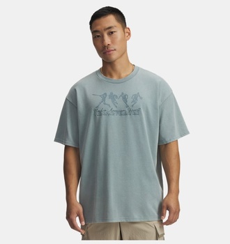 Erkek UA Heavyweight Athletes Oversize Kısa Kollu T-Shirt