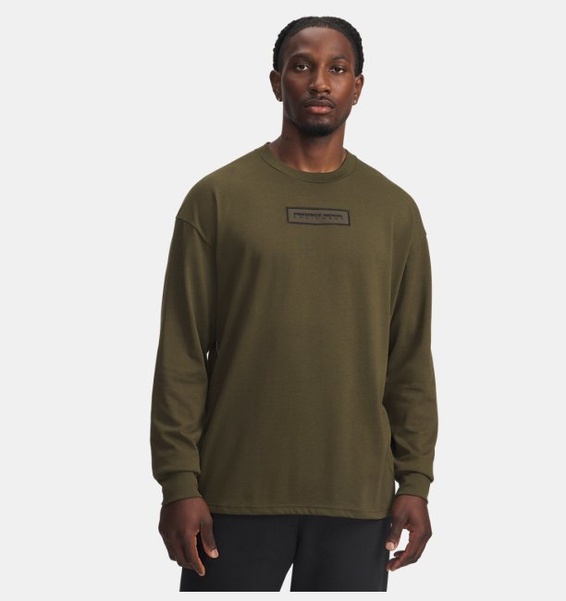 Yeşil Erkek UA Project Rock Uzun Kollu T-Shirt