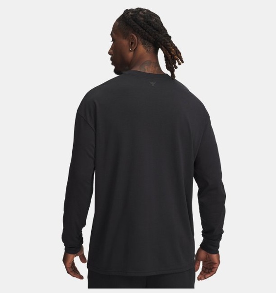 Siyah Erkek UA Project Rock Uzun Kollu T-Shirt