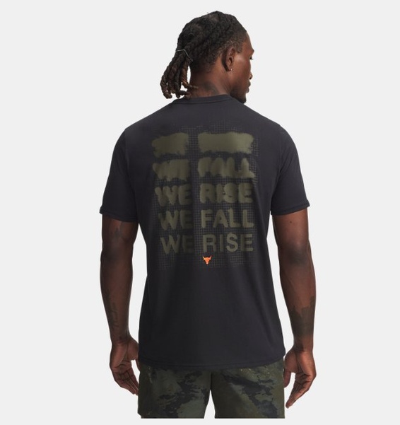 Siyah Erkek UA Project Rock Kısa Kollu T-Shirt