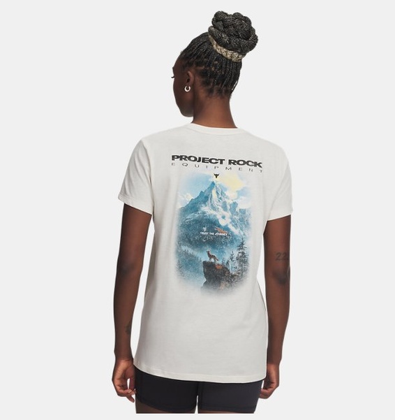 Kahverengi Kadın UA Project Rock Graphic Kısa Kollu T-Shirt